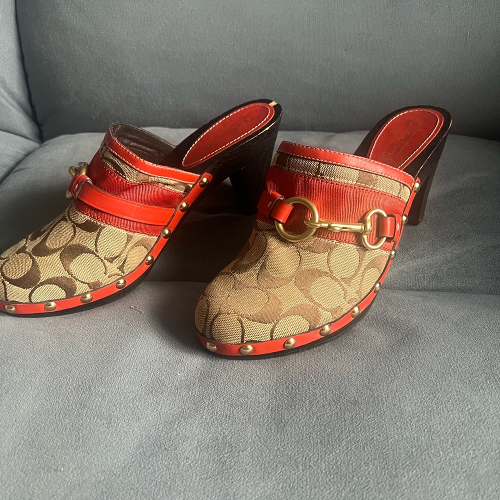 2000s Y2K Coach Heel Clogs - Size 8.5